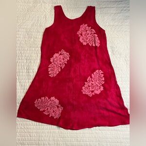 pineapple moon pink floral and leaf print swim cover up